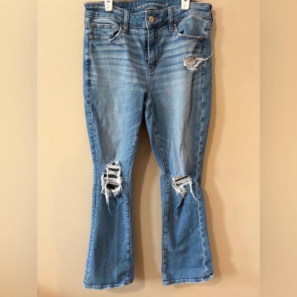 American Eagle Outfitters Women's High Rise Skinny Kick Jeans size 10 short